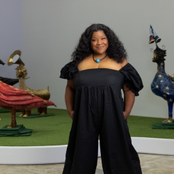 vanessa german portrait in exhibition space. Photograph by Joshua Franzos