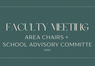 Faculty Meeting Area Chair and SAC Banner